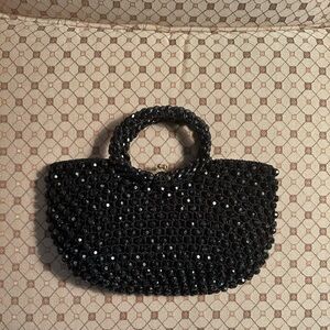 Elegant Black Beaded Handbag made by Harry Rosenfeld